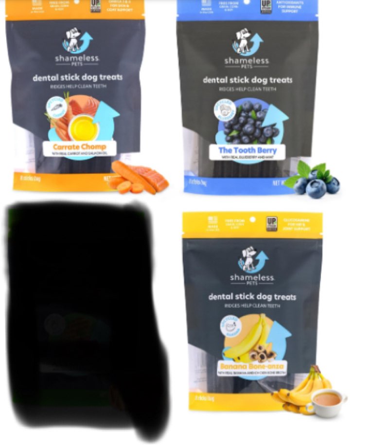 (( Case Pack Of 6 Bags))Shameless Pets Dental Treats for Dogs, Variety Healthy Teeth Cleaning Sticks for Fresh Breath - Dog Bones Dental Chews Free from Grain, Corn & Soy variety 7.2 Ounce ((BB/NOV/03/2025))