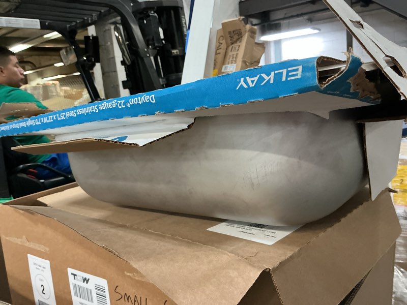 Condition photo showing As Is for Elkay 961845 Dayton 25" Drop In Single Basin Stainless Steel - 4 Faucet Holes