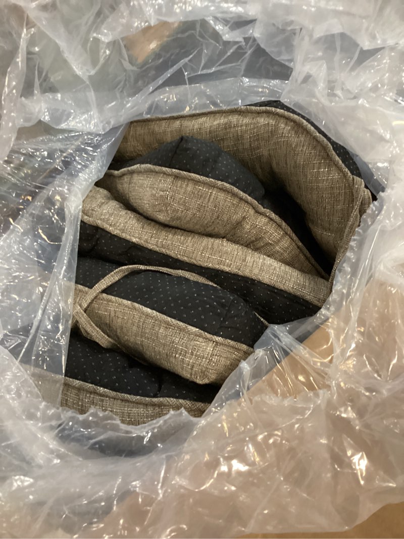 Condition photo showing Good Condition for chair cushions for dining chairs set of 6, kitchen chair cushions, chair pads with ties and non slip backing, tufted memory foam seat cushion 6 pack, 15.5" x 15.5" x 4", khaki 15.5" x 15.5" x 4" khaki 6