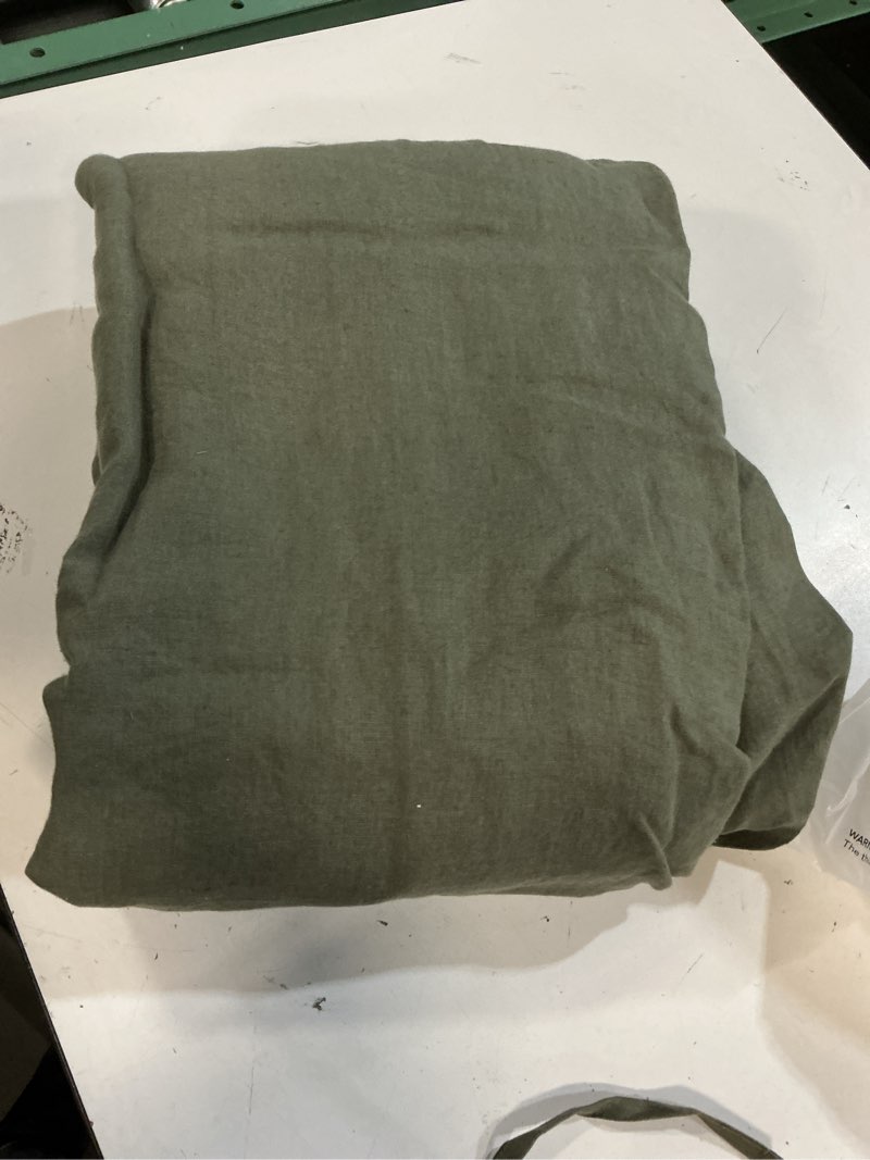 Condition photo showing Good Condition for european linen duvet cover dusty olive king
