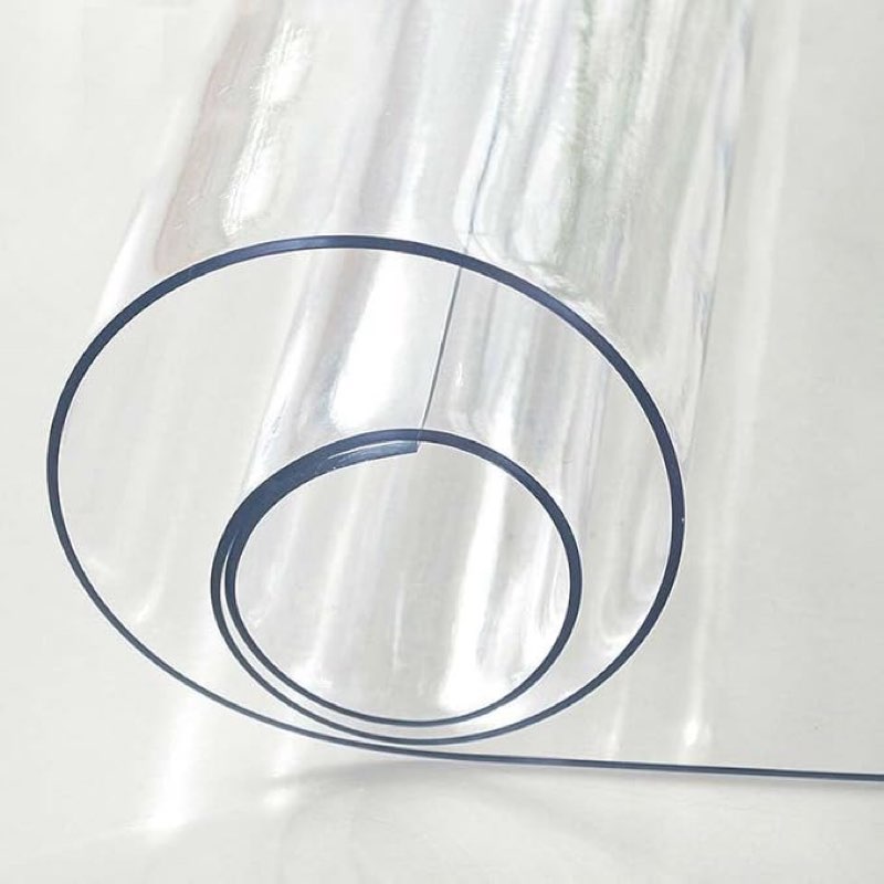 clear waterproof table protector 33x20in, pvc transparent tablecloth cover, 2mm thickness oil proof table cover tablecloths clear plastic table cloth cover for kitchen dining ( small