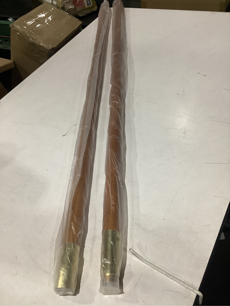 Condition photo showing New/Like New for online stores indoor oak flagpole, 8-feet,brown and gold
