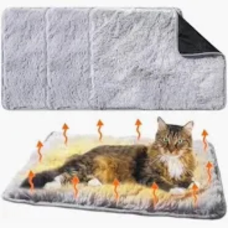riakrum 4 pack self-warming cat beds with storage bags, 35" x 25" soft thermal self heating pet pads