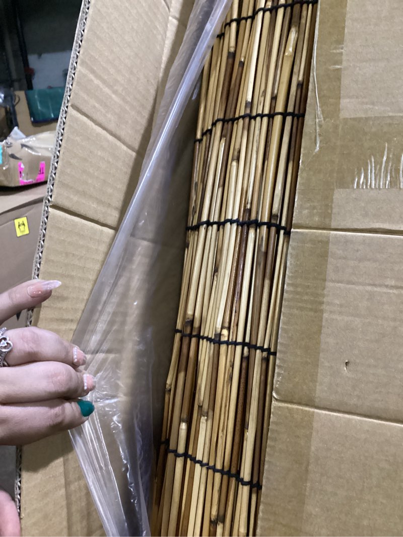 Condition photo showing Good Condition for natural reed fence,6ft x 16.4ft bamboo fencing privacy reed screening for outdoor, gallery, restaurant, hotel, patio (brown) 1pack 6ftx16.4ft-brown