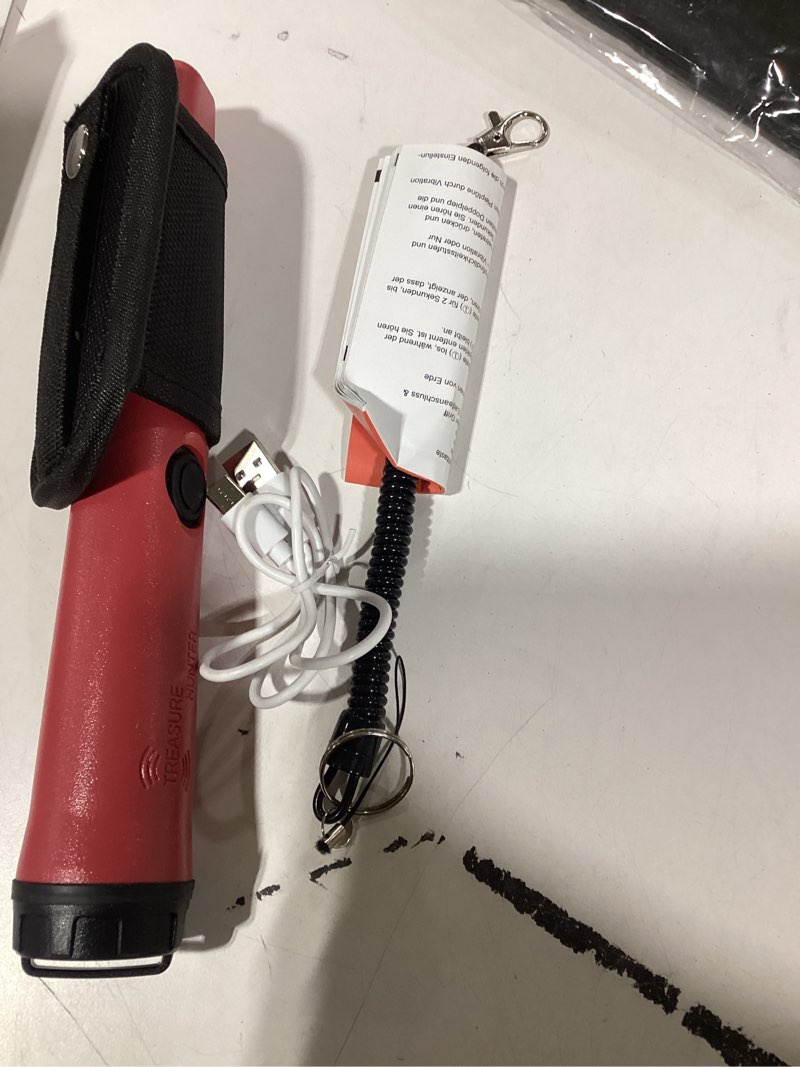 Condition photo showing Good Condition for Rechargeable Metal Detector Pinpointer for Adults & Kids, 360° Waterproof Detection Handheld Pin Pointer Wand, Quick One Button Adjustment 3 Sensitivity Levels 6 Modes for Treasure Hunting Red