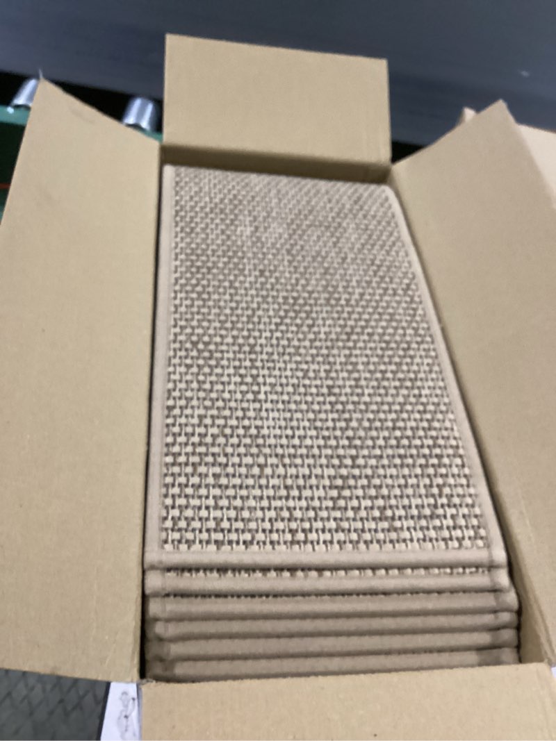 Condition photo showing New/Like New for stair treads for wooden steps indoor,8" x 30" (15 in pack) stair treads non slip, machine washable for kids elders and pets,beige