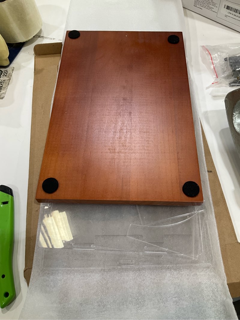 Condition photo showing Good Condition for Fitense Football Display Case Acrylic Clear, Football Stand Holder Full Size with Solid Wood Base, UV Protected Football Display Box with Removable for Football Fans & Collectors, Memorabilia & Gift