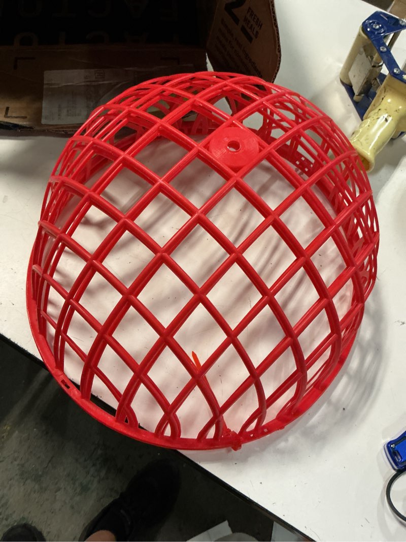 Condition photo showing Good Condition for 19.6" movable ball-shaped animals & poultry cages,pet safe walking net, farm courtyard outdoor accessible rolling rabbit duck hutch chicken coop,preventing dog bites trampled by horse(1 pc) red