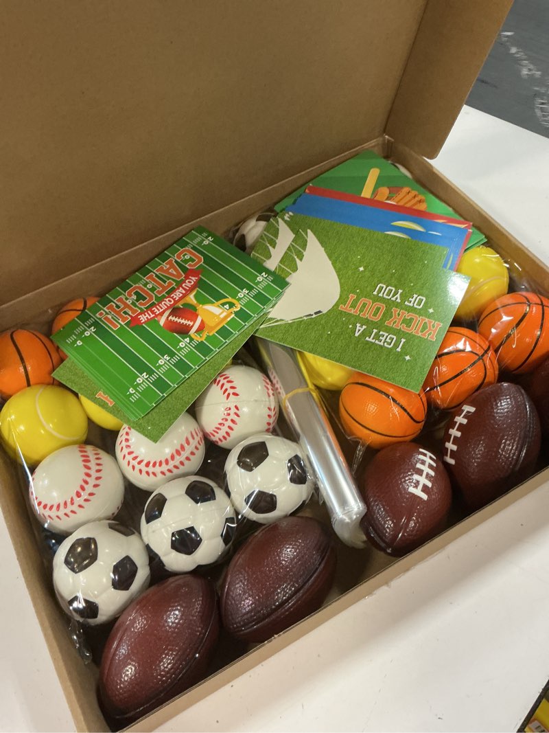 Condition photo showing Good Condition for Valentines Day Gifts for Kids 30Pack Valentines Cards With Sports Squeeze Balls Valentines Exchange Cards for Boys Girls School Classroom Prizes Party Favors