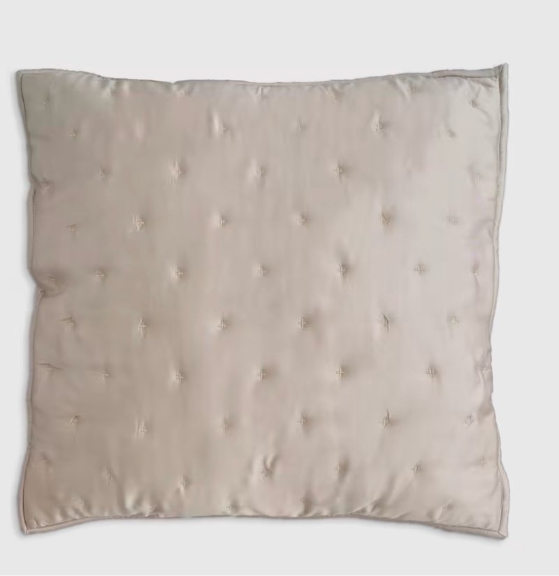 quince bamboo dream quilted euro sham/ivory 