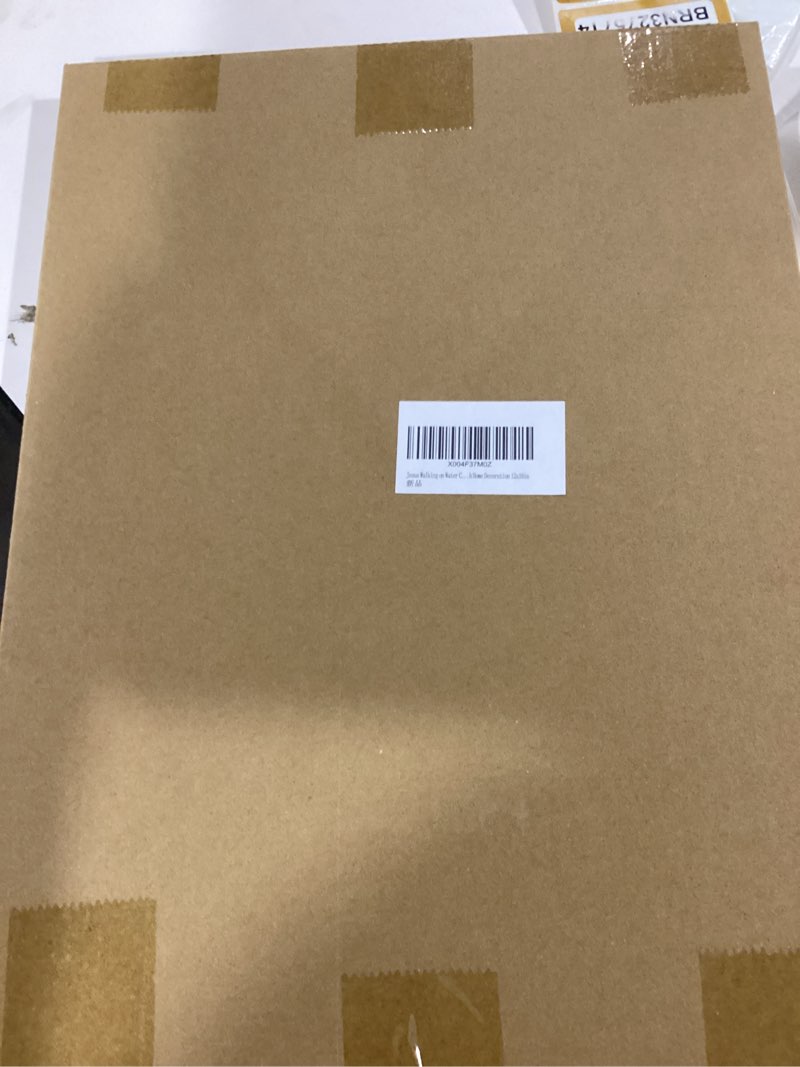 Condition photo showing Good Condition for Jesus Walking on Water Canvas Wall Art Christian Footprints Jesus Wall Decor Pictures Abstract Moder