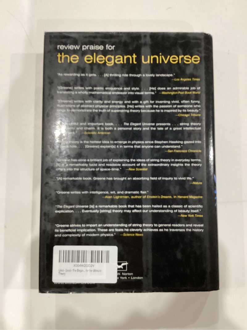 Condition photo showing As Is for The Elegant Universe: Superstrings, Hidden Dimensions, and the Quest for the Ultimate Theory