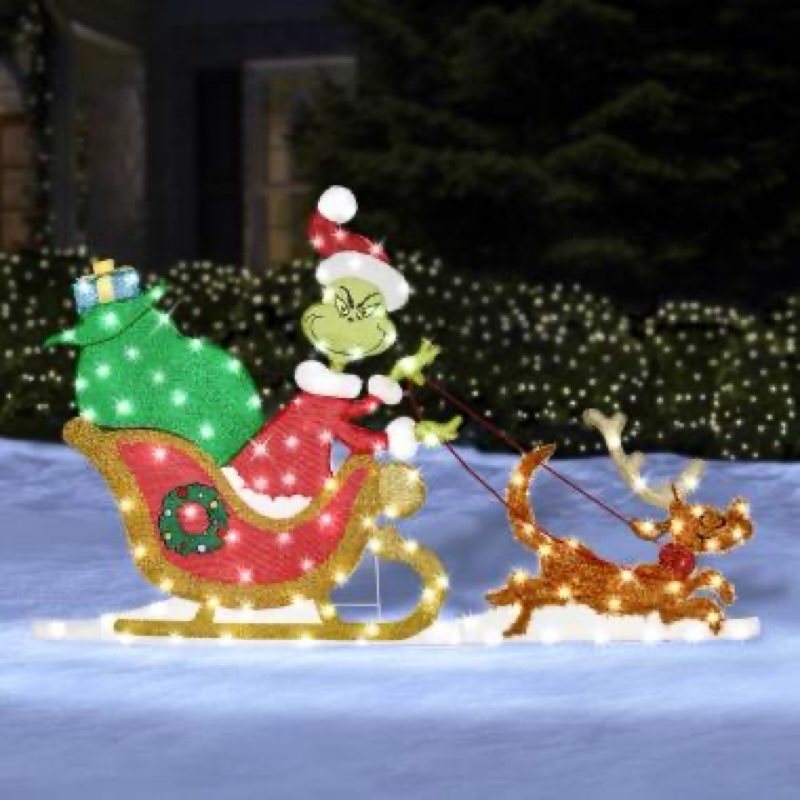 The Illuminated Grinch Sleigh
