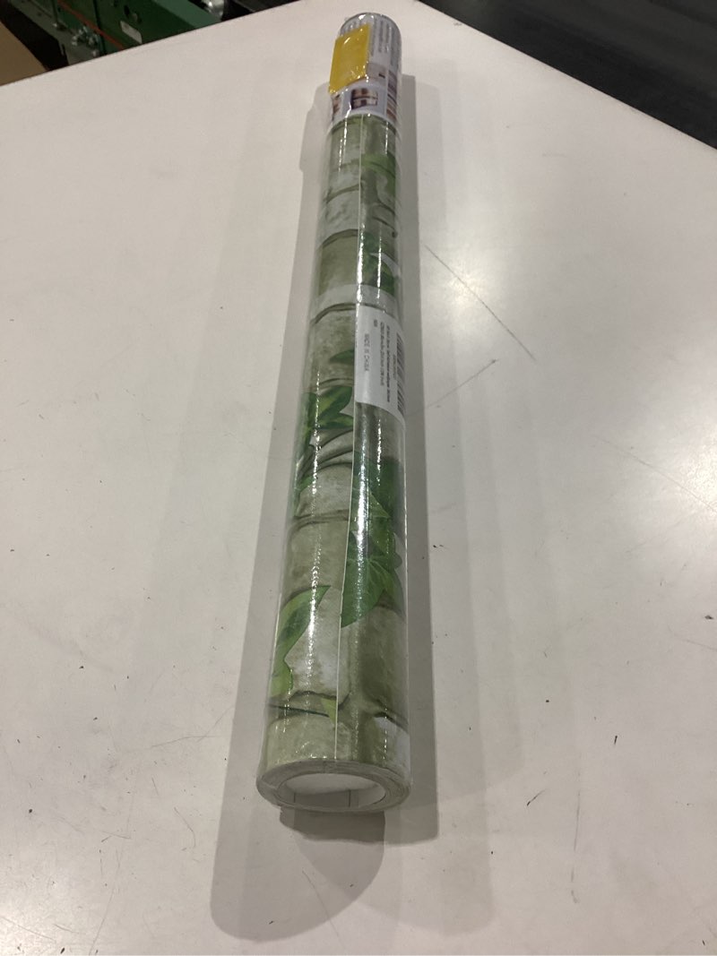 Condition photo showing New/Like New for peel and stick wallpaper brick wall paper green leaves brick 3d brickstone self adhesive removable contact paper textured vintage wallpaper decorative wall classroom covering 23.6"x196" boston ivy 23.6" x 196"