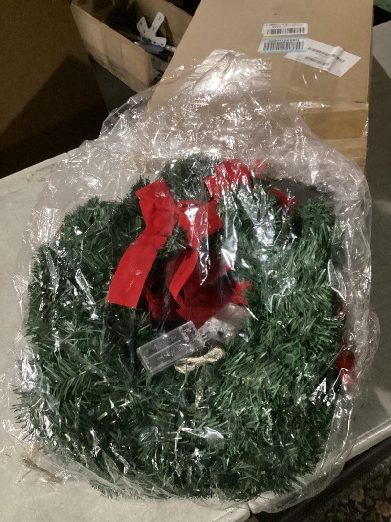 Condition photo showing Good Condition for SIMILAR TO STOCK PHOTO. Lush Christmas Wreaths for Front Door with Red Berries Christmas Decorations 24 inch Real Touch Faux Cedar Wreath Large Winter Green Wreaths for Windows Outdoor Indoor Walls Home Xmas Holiday Decor
