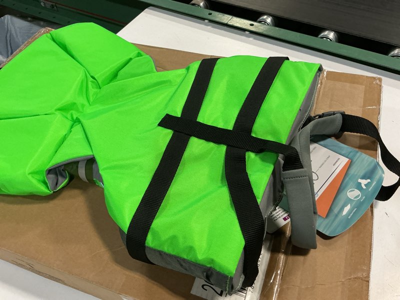 Condition photo showing Good Condition for stearns child life jacket with heads-up flotation, uscg approved type ii kids life vest for pool, beach, lake, boating & more, youth pfd 30-50lbs
