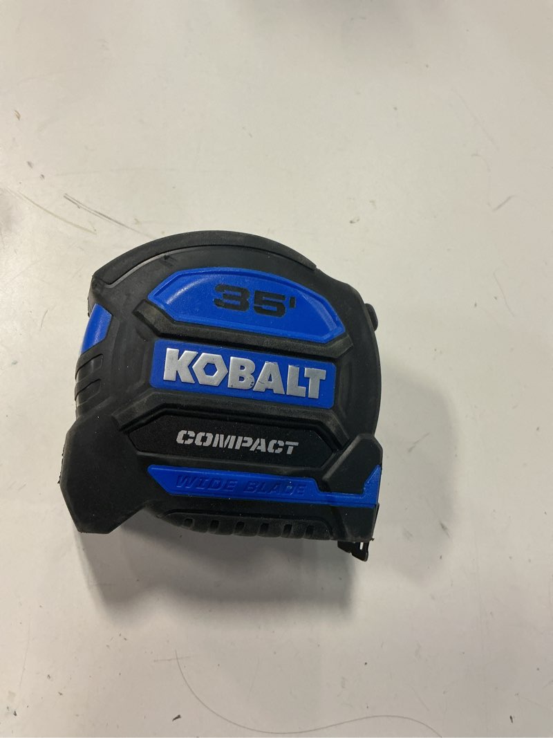 Condition photo showing As Is for kobalt blue compact wide blade 35-ft tape measure