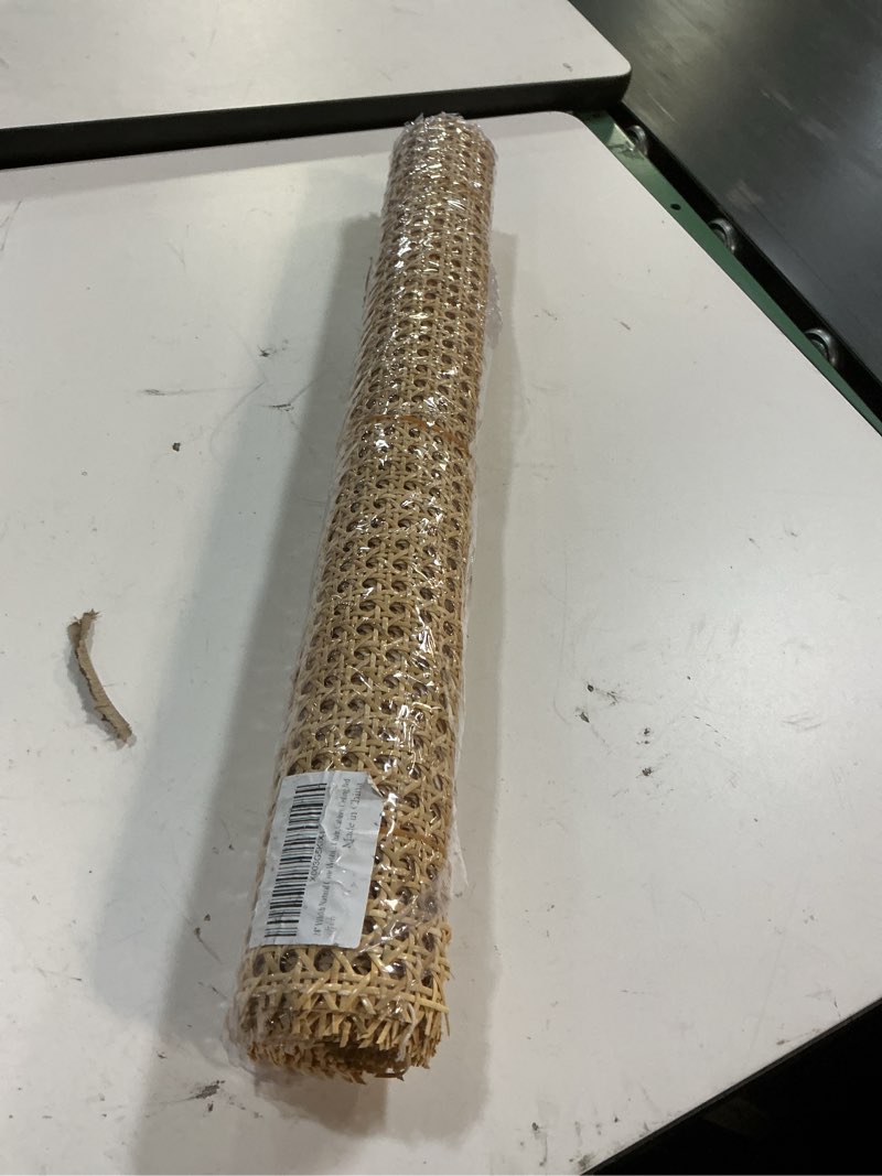 Condition photo showing As Is for 24" Width Natural Cane Webbing 5Feet, Rattan Webbing Roll for Caning Projects, Woven Open Mesh Cane for Furniture, Chair, Cabinet, Ceiling, Bed
