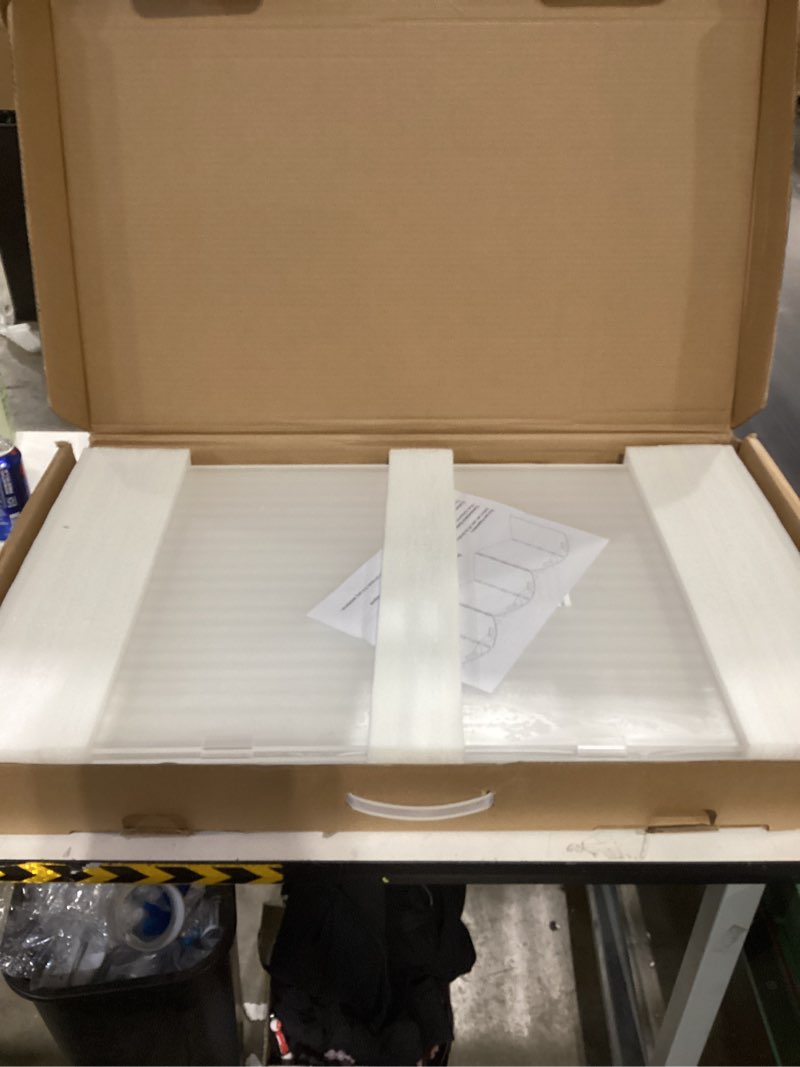 Condition photo showing Good Condition for Modern Frame Clear Acrylic Freestanding Dog Gate - 32" Tall Extra-Wide Folding 6-Panel Pet Barrier for Doorways, Stairs & Large Openings, Indoor Fence for Small to Large Dogs & Cats 32" Height-6 Panel