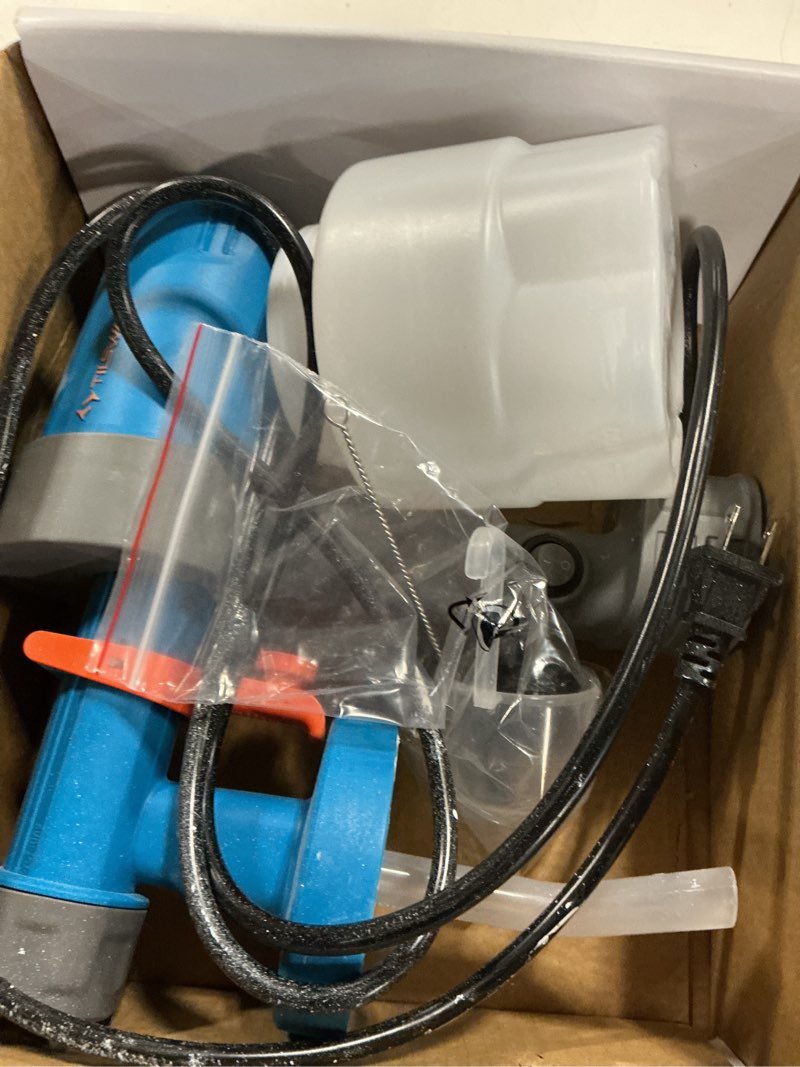 Condition photo showing As Is for tilswall paint sprayer, shark 600 ultra-light hvlp electric spray paint gun | 3 nozzles & 3 patterns, 1200ml/min, easy to clean, variable flow control, ideal for furniture, cabinets, fence, walls, deck blue 1000 milliliters