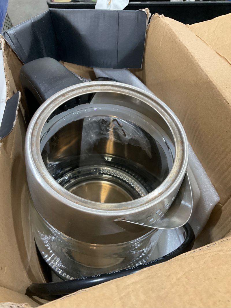 Condition photo showing Good Condition for mueller home rapid boil electric tea kettle 1.8l, bpa-free hot water boiler | borosilicate glass & stainless steel, led light, auto shut-off, boil dry protection fast water heater, kitchen appliances