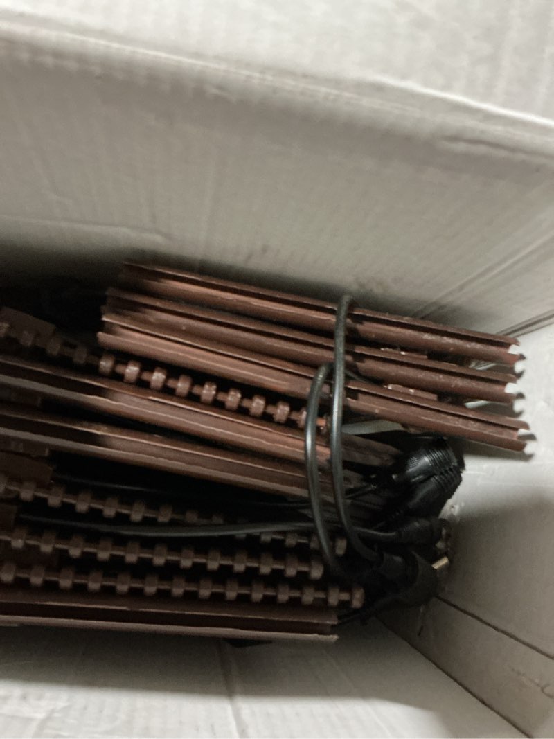 Condition photo showing As Is for used solar lights outdoor for yard, 20ft connectable landscape lighting edging with 10 pcs no dig garden border, waterproof solar pathway lights outdoor for patio decor, flowerbed edging, brown