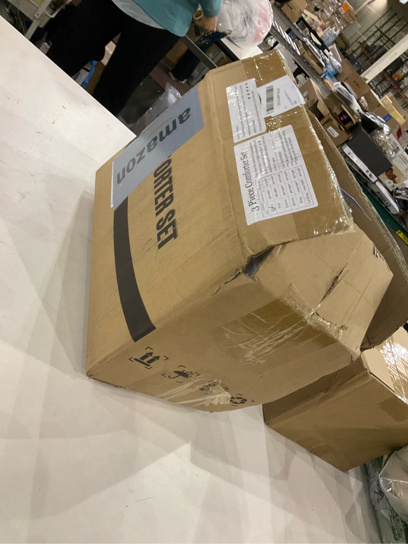 QSH White Ruffled Comforter Twin Size,3PCs Farmhouse Shabby Boho Chic White Bedding Comforter Twin V