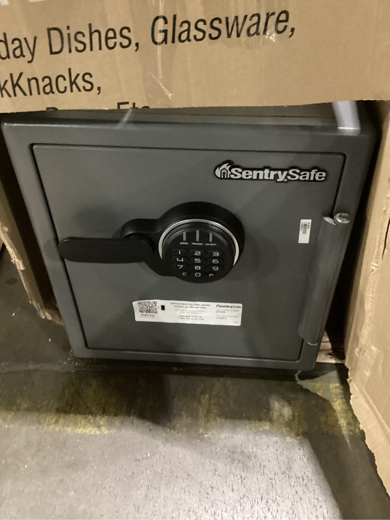 sentrysafe black fireproof safe with digital push button keypad, home safe for money, documents, and