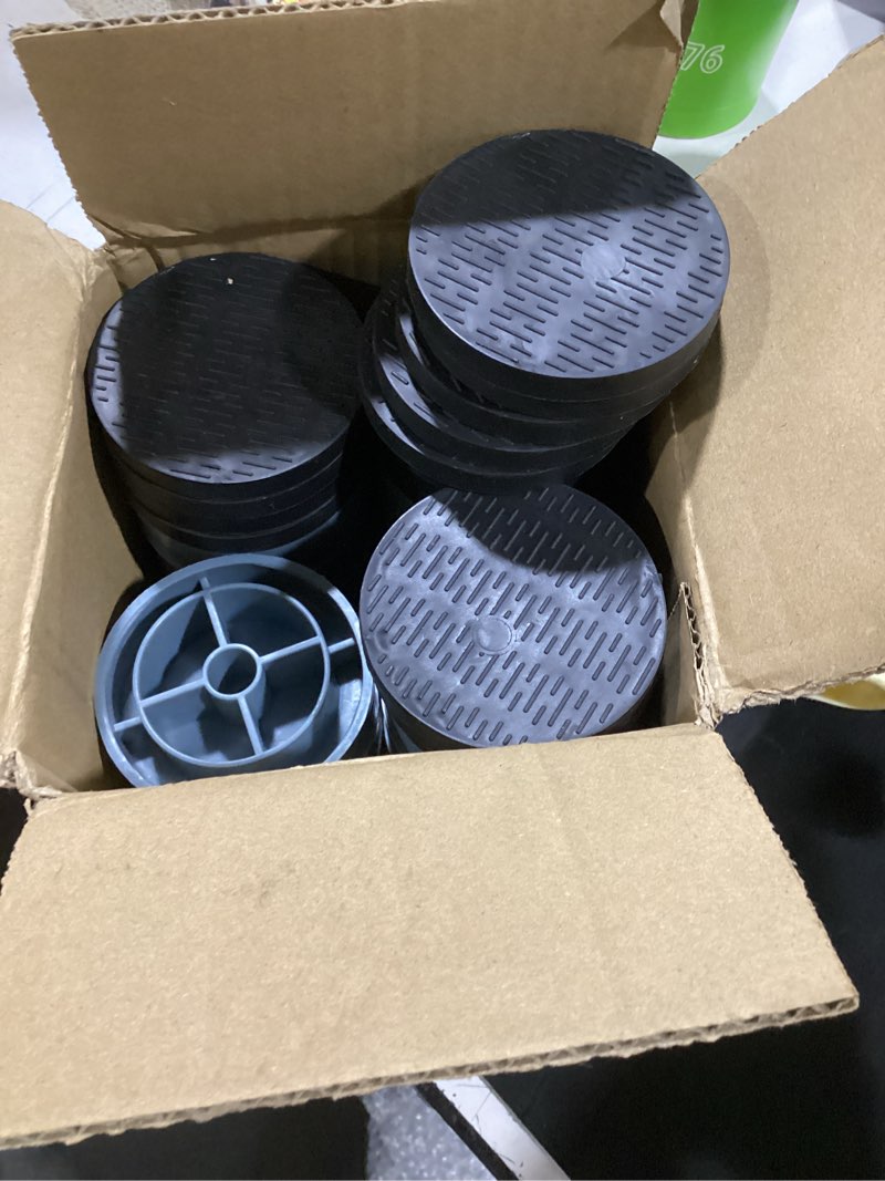 Condition photo showing Good Condition for furniture risers bed risers heavy duty 1 inch, 2 inch, 3 inch, 4 inch round adjustable bed lifts riser for desk legs table couch sofa chair refrigerator washing machine (1 inch, gray, 16 pack) gray 16 pack 1 inch