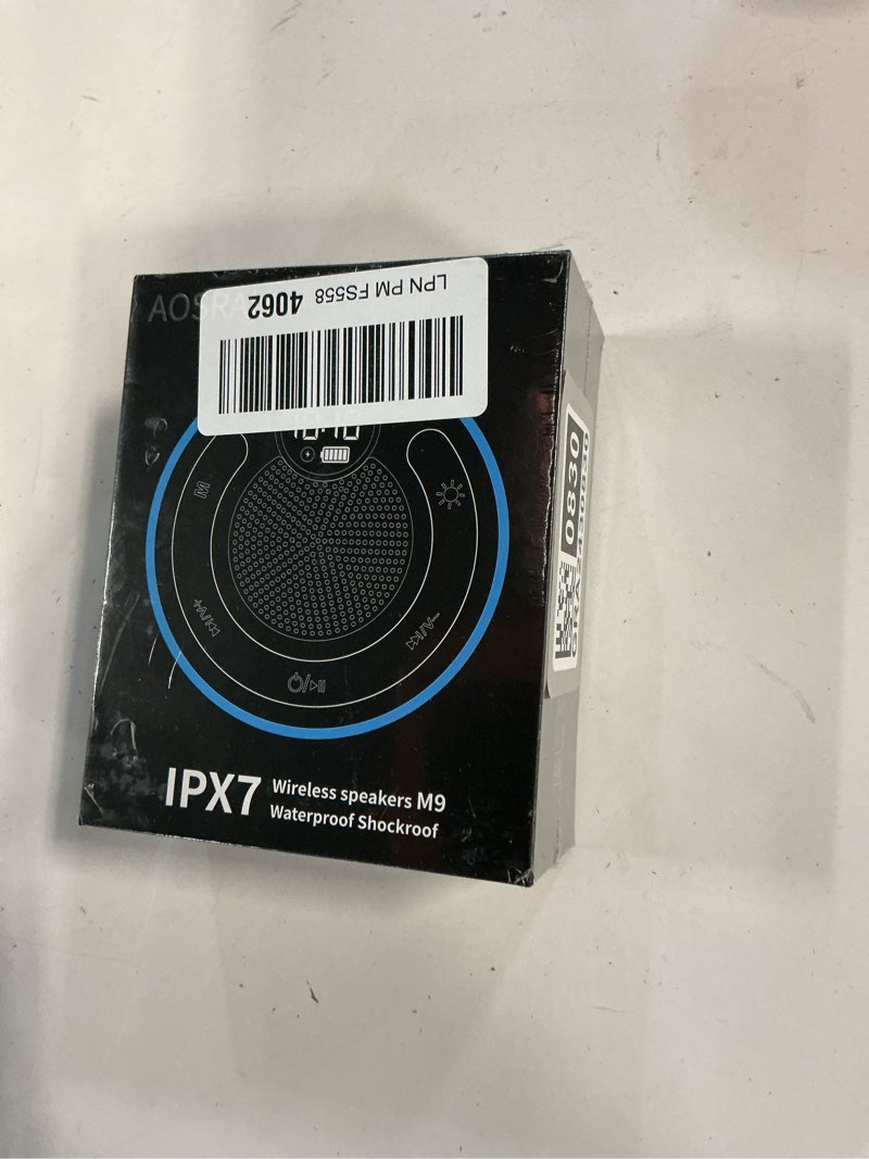 Condition photo showing New/Like New for Bluetooth Speaker, Shower Speaker Stereo Sound, IPX7 Waterproof Speakers, Digital Display Portable Speaker with Suction Cup, LED Light, Small Wireless Speakers for Outdoor Party Beach Bathroom, Black