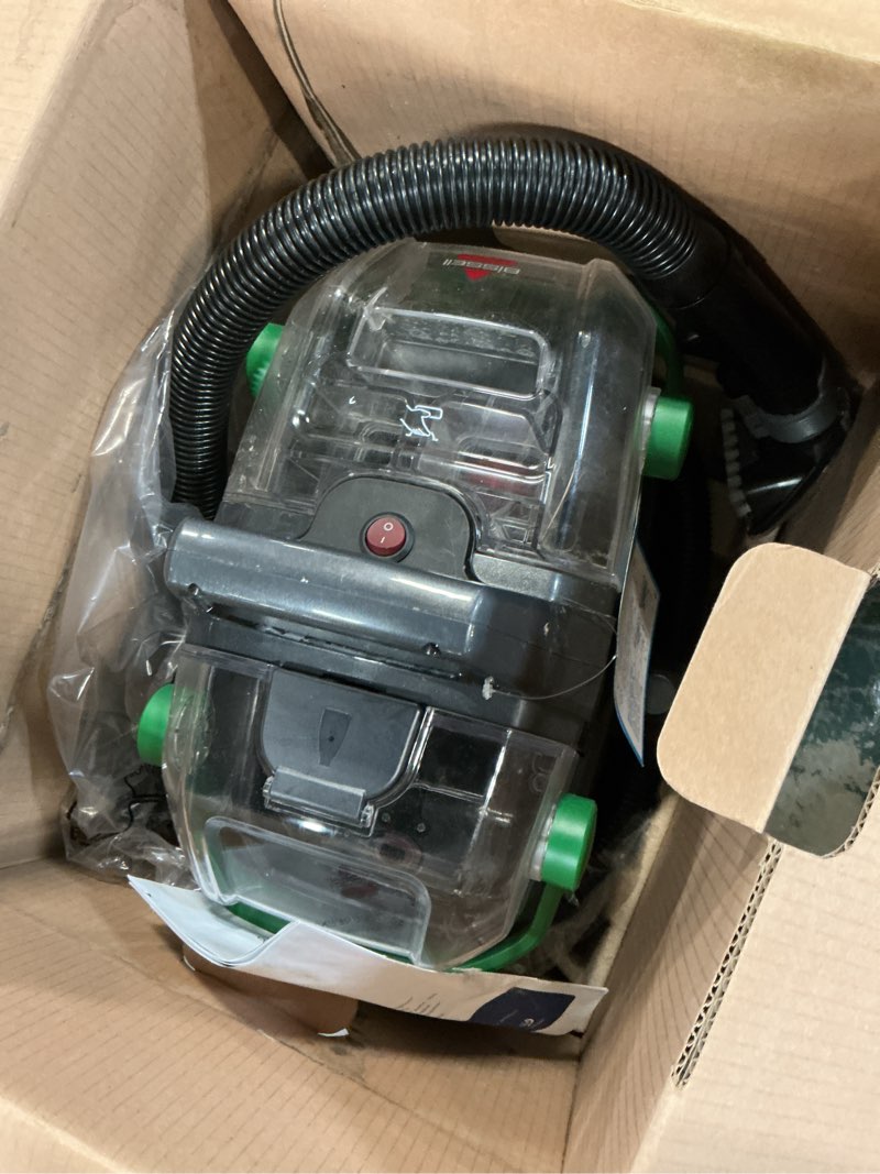 Condition photo showing As Is for BISSELL Little Green Pet Pro Portable Carpet and Upholstery Deep Cleaner, Car/Auto Detailer with Self-Cleaning Tough Stain, Pet Hair Removal, Crevice Tool (3909)