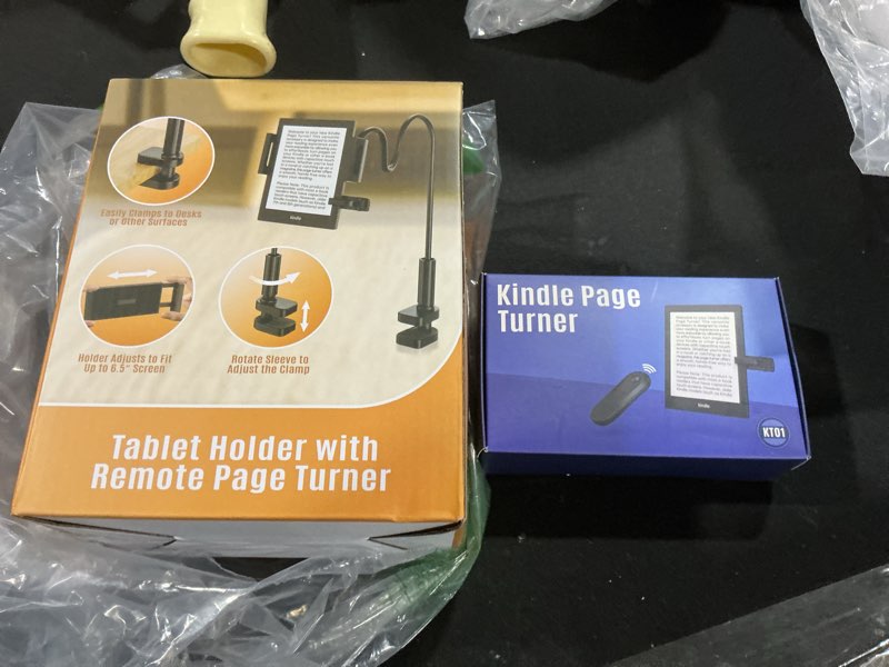 Condition photo showing Good Condition for Kindle Holder with Remote Page Turner, Kindle Stand for Bed Reading, No Text Blocked 6mm Clip, No Ma