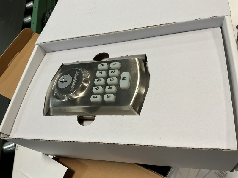 Condition photo showing Good Condition for kwikset smartcode 260 traditional satin nickel keypad electronic deadbolt feat smartkey and tustin hall/closet lever combo pack