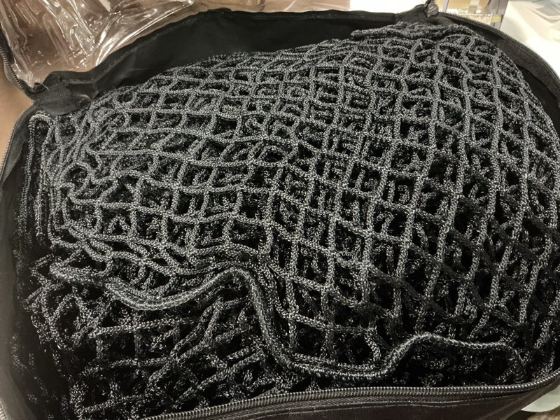 Condition photo showing Good Condition for aoneky heavy duty knotless golf hitting net, practice net with reinforced rope edge, 1" square mesh 3mm polyester netting for baseball soccer hockey backyard driving cage indoor outdoor use 10x20ft