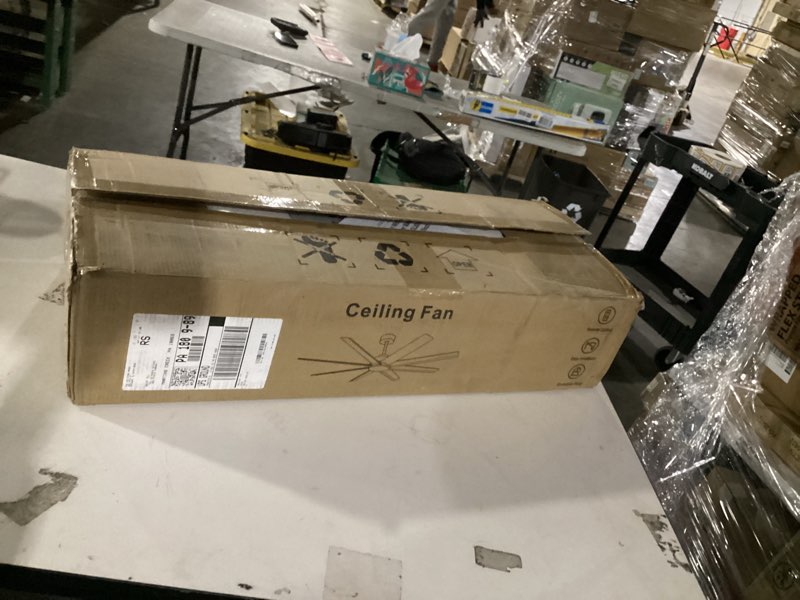 Condition photo showing Good Condition for 60 inch ceiling fan with light black