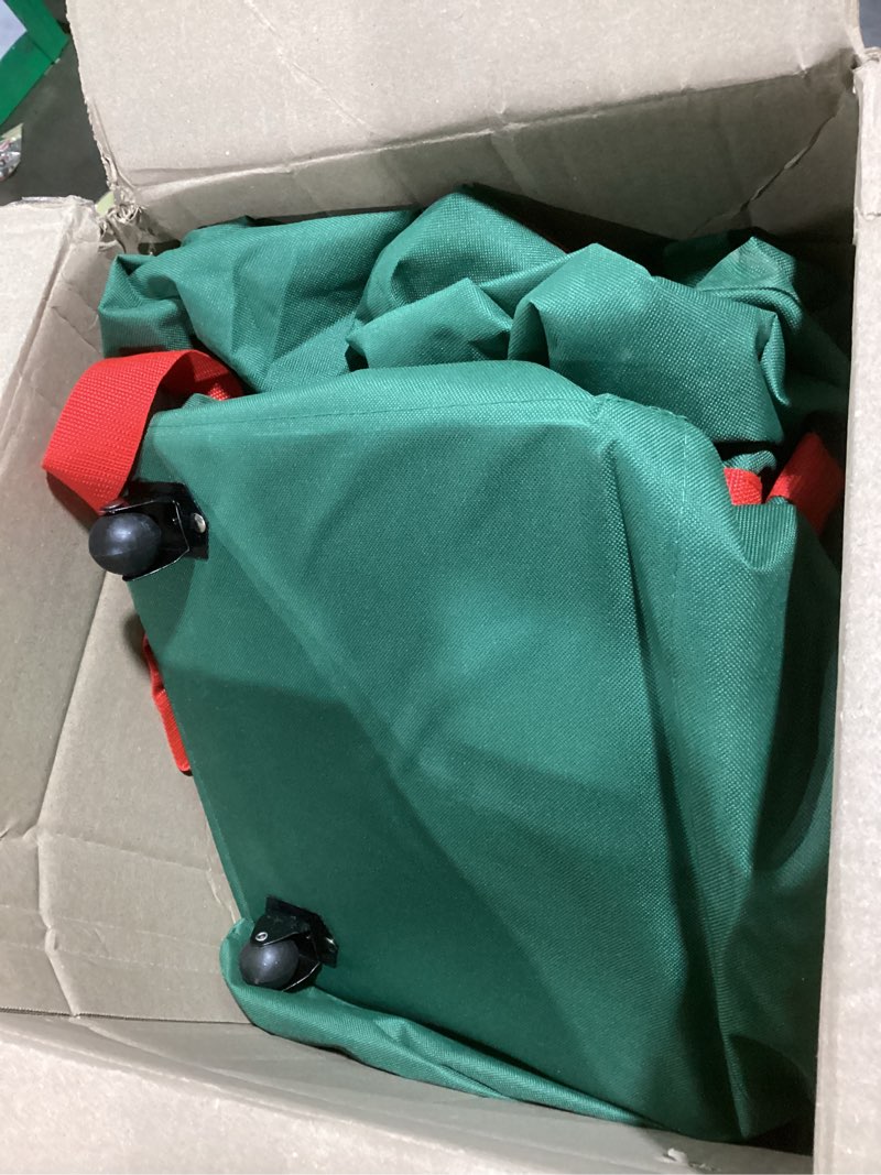 Condition photo showing Good Condition for Rolling Christmas Tree Storage Bag for 9 ft Artificial Tree, 600D Waterproof Oxford Fabric, Large Christmas Tree Bag with Dual Zipper, Wheels, Handles, Heavy Duty Xmas Storage Container -Green