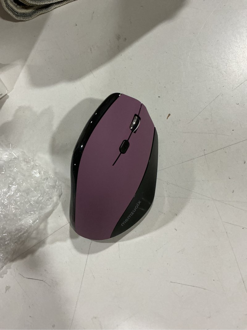 Condition photo showing Good Condition for memzuoix ergonomic wireless mouse, 2.4g optical cordless, 800/1200/1600 dpi, vertical computer mouse for laptop, mac, pc, desktop (right hand, large) - purple
