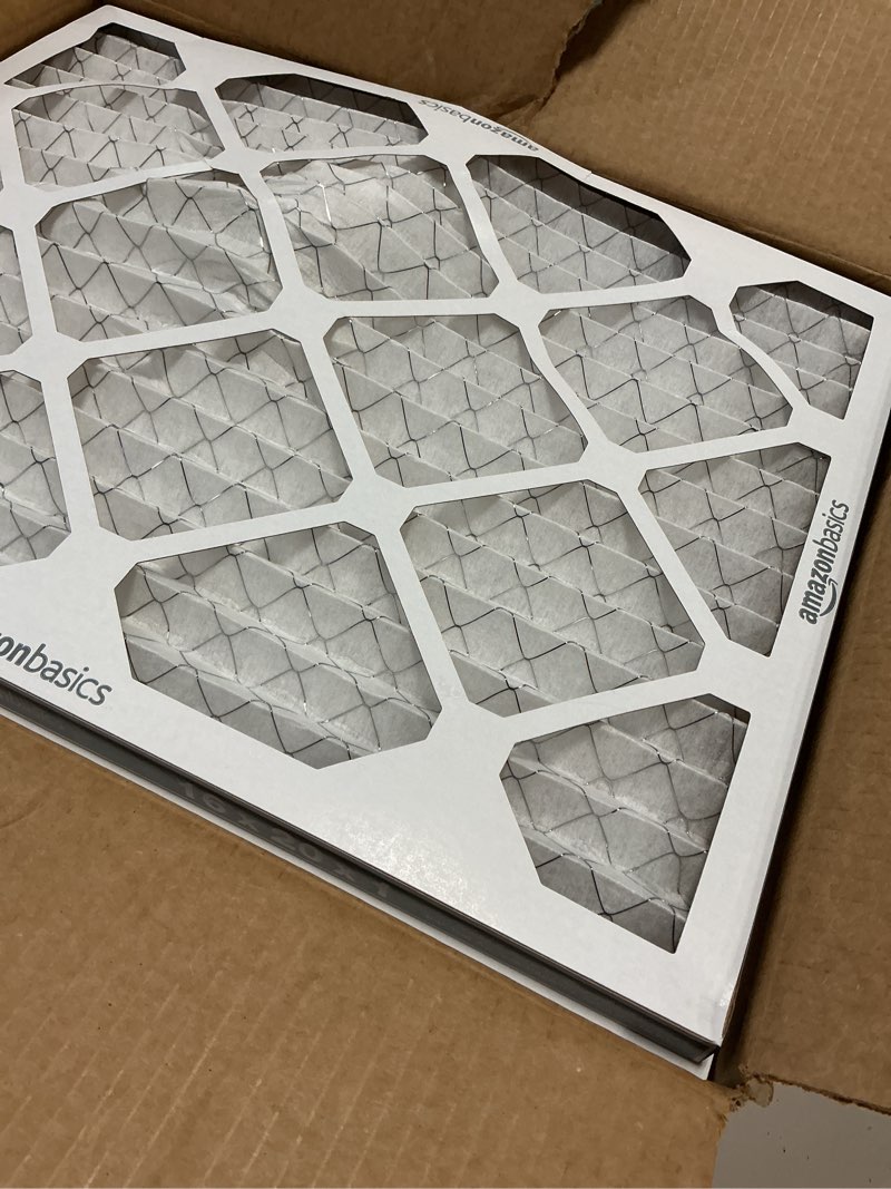Condition photo showing As Is for amazon basics 20x26x1 air filter 6-pack, merv 11 ac furnace filters, dust, pet, allergy control, electrostatic, removes lint (actual size: 19.75\\\" x 24.75\\\" x 0.75\\\") 20x16x1 merv 11