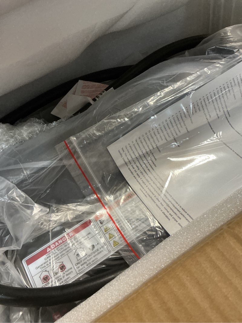 Condition photo showing As Is for 4400-Watt Dual Fuel Portable Inverter Generator, PowerSmart Gas Powered, CO-Sensor, Lightweight & Quiet for Home Use and Emergency Backup, Camping, EPA Compliant 4400W-Dual Fuel-Inverter-CO Protect-2