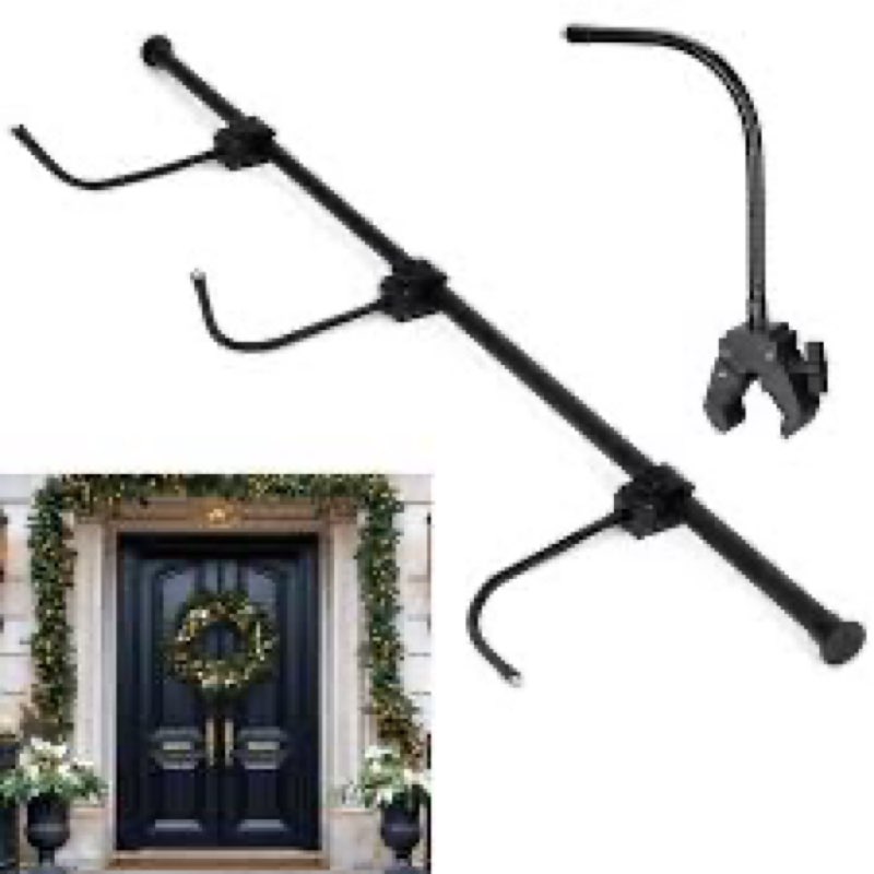 Blulu Extra Long 39.37" -114.17" Garland Hanger for Front Door Frame Adjustable Garland Wreath Hange