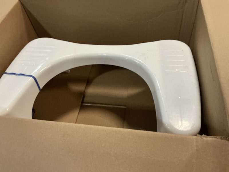 Condition photo showing As Is for Squatty Potty Simple Curve Bathroom Toilet Stool 7" White
