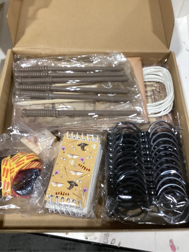 Condition photo showing New/Like New for 100pcs Wizard Party Favors, Birthday Party Supplies Including Wizard Glasses, Wand Pencils, Lightning Tattoos, Envelope card, Magic Birthday Decorations Gifts Classroom Rewards for Kids