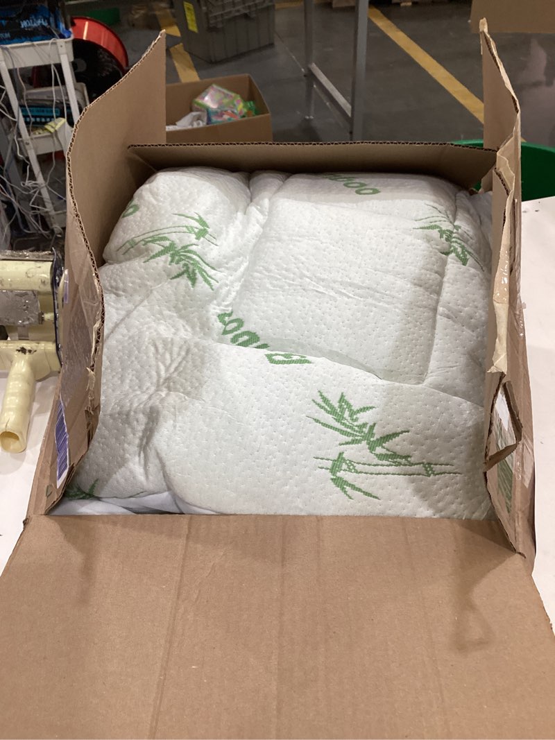 Condition photo showing Good Condition for ultra soft twin size mattress topper - viscose made from bamboo pillow top mattress pad for back pain relief - naturally cooling for hot sleepers, green green twin