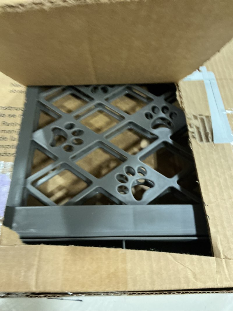 Condition photo showing As Is for MYPET North States Paws Portable Pet Gate: 26-40\" Wide. Pressure Mount. No Tools Needed. Made in USA, 23\" Tall, Expandable, Durable Dog Gates for Doorways, Fieldstone Gray
