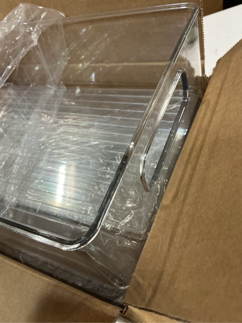 Condition photo showing Good Condition for 9 pack refrigerator organizer bins,3 sizes clear pantry storage with handles for fridge, freezer, shelves, drawer, bins, snack organizer for home & kitchen