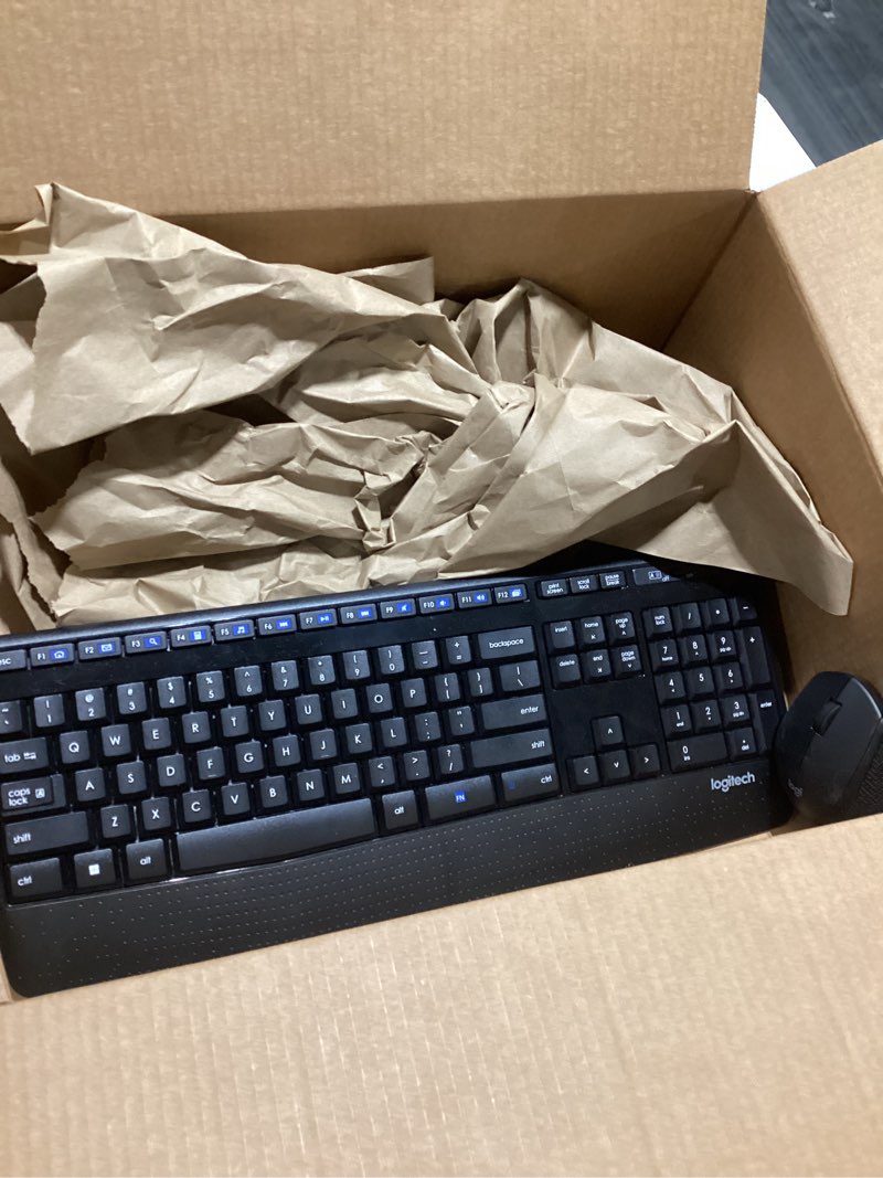 Condition photo showing Good Condition for Logitech MK345 Wireless Keyboard and Mouse Combo with Palm Rest, 2.4 GHz USB Receiver, Compatible with PC, Laptop, Black Combo 1 Pack