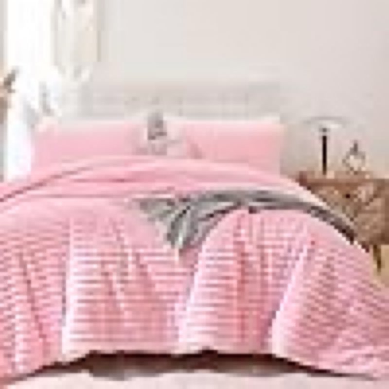 smoofy fluffy queen comforter set 3 pieces - pink fleece fluffy comforter set, luxury fuzzy queen bedding set, soft warm bed set all season, heavy faux fur comforter with 2 pillow cases