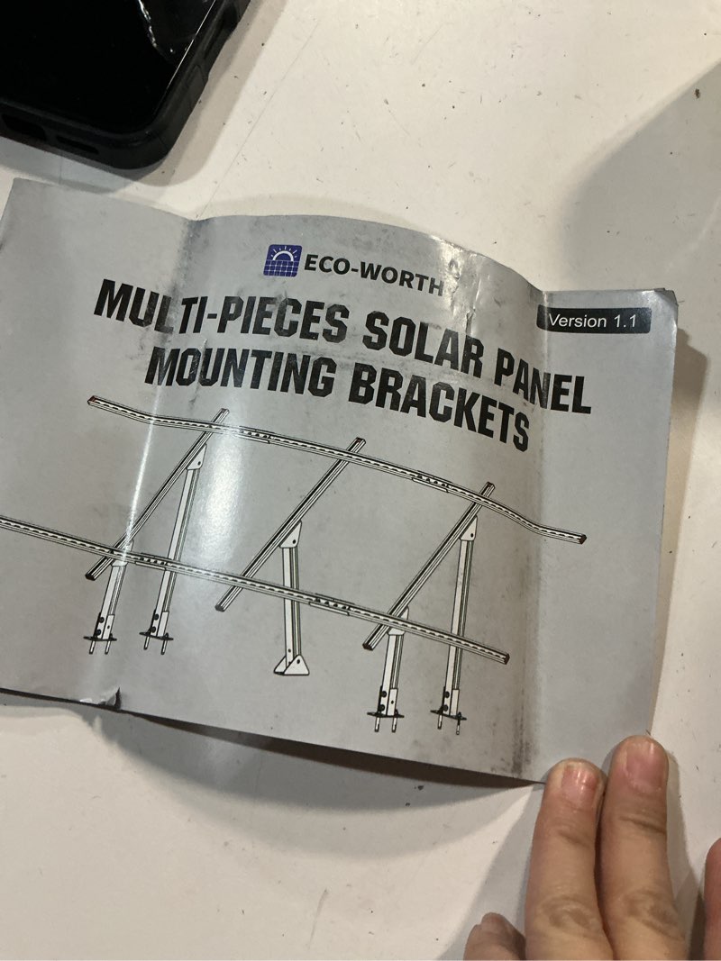 Condition photo showing As Is for eco-worthy adjustable solar panel mounting brackets kit