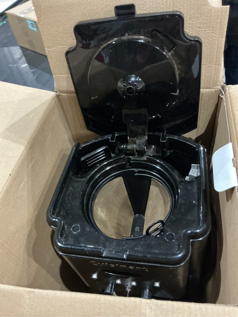 Condition photo showing As Is for used cuisinart dcc-1200p1 brew central 12-cup programmable coffeemaker coffee maker, carafe, brushed chrome brushed chrome coffeemaker