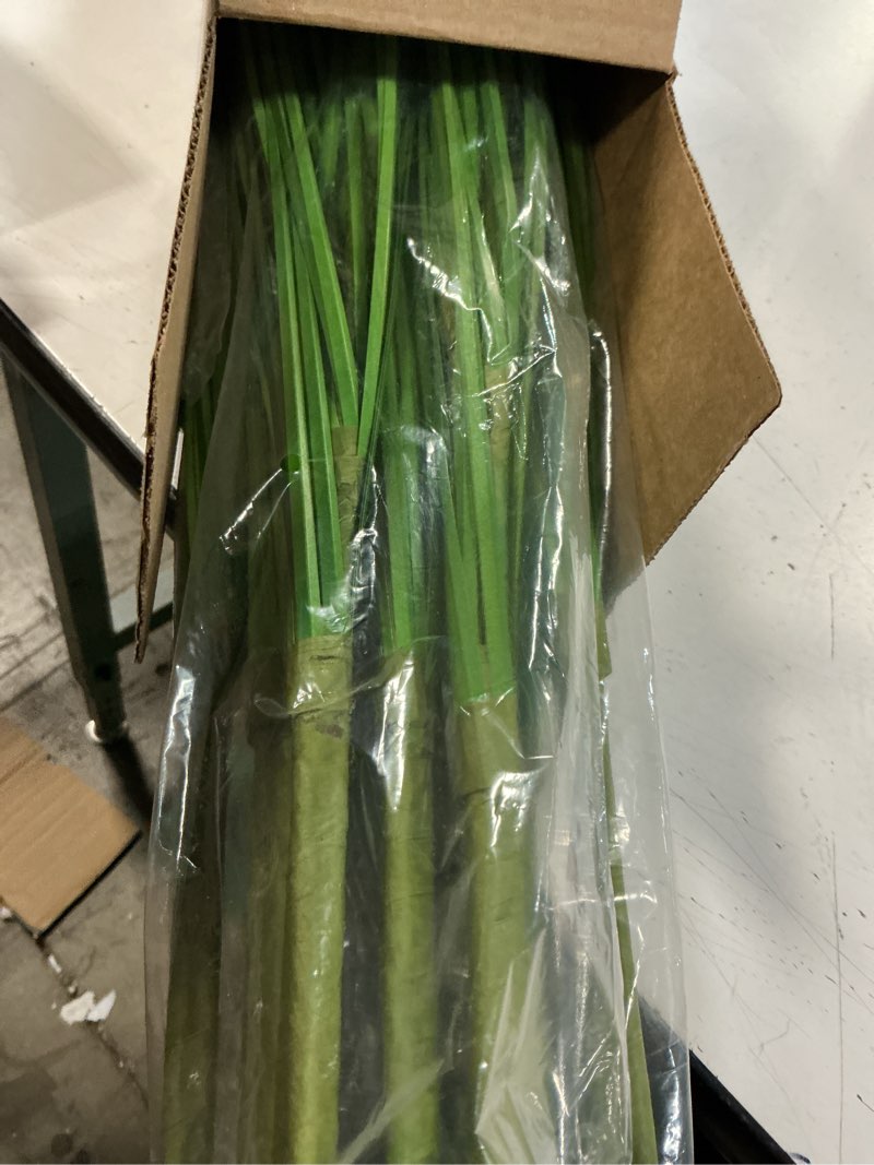 Condition photo showing Good Condition for tigeen 18 pcs 33 inch faux grasses for outdoor planters, uv resistant fake tall grass, artificial grass plants for outdoor decor, artificial greenery stems weed for room home summer vase decor (green) green 18